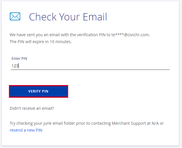 verify pin