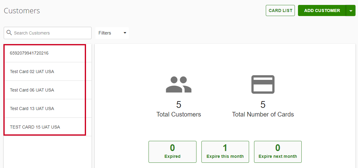 Pay, Converge, List of customer numbers.