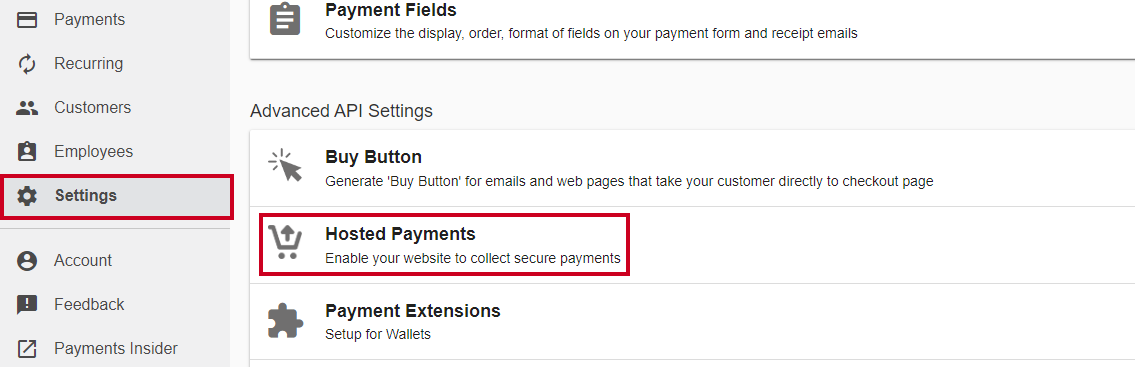 Hosted payments.