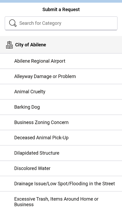 Submit a request page.