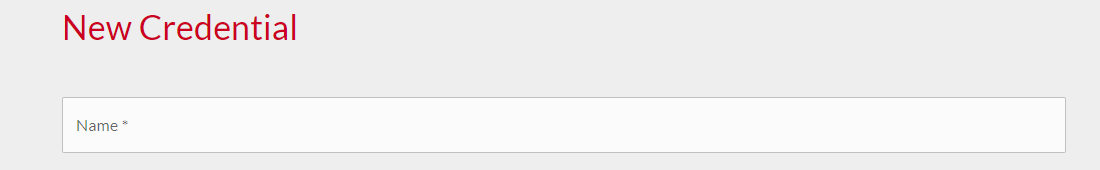 credential name field.