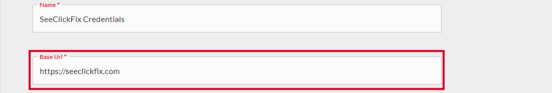 base URL field.