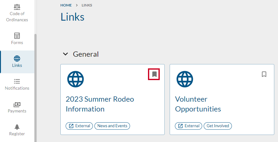 bookmark link icon.