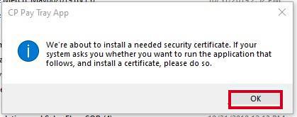 Security certificate install notice.
