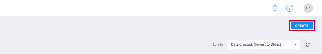 API credentials create button