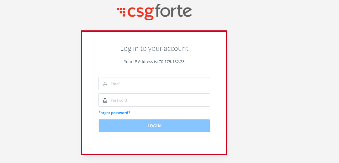 forte login screen