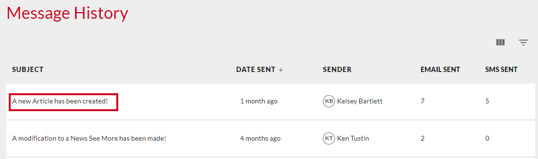 select a message