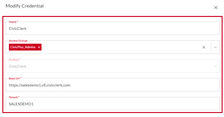 modify credential fields