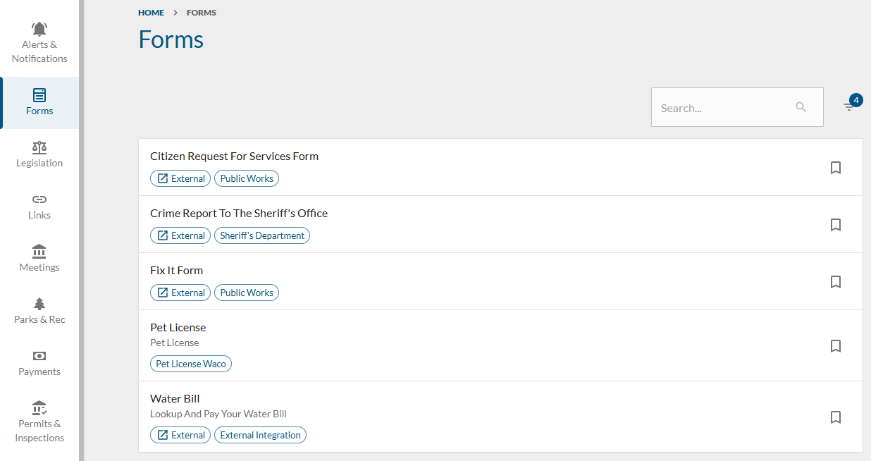 forms tab.