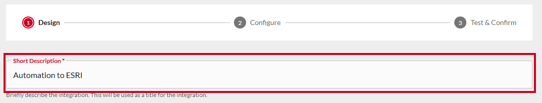 Short description text box.