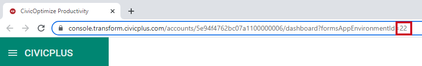 Environment number in optimize url.