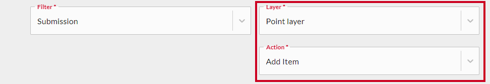Point layer and add item dropdowns.