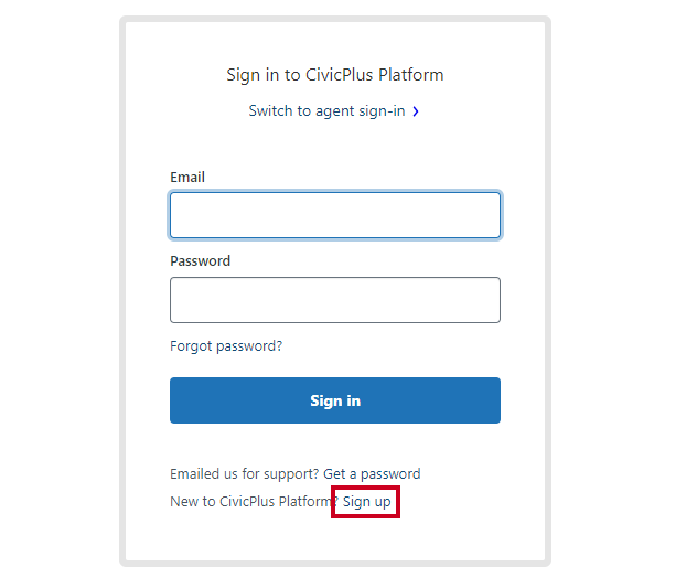 sign up link.