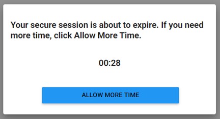 Session timeouts timeout countdown.