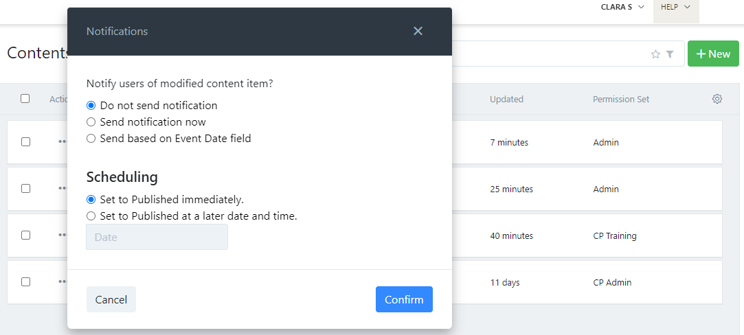 publish notifications.