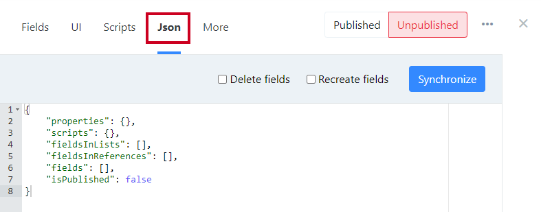 json tab.