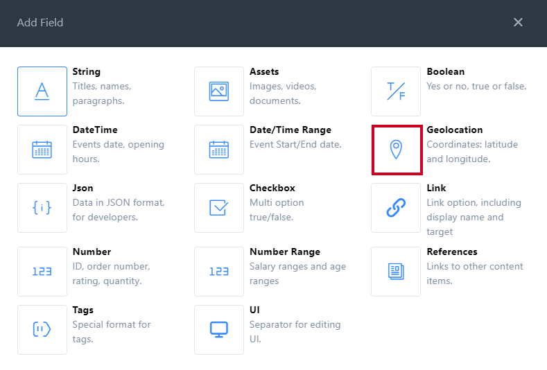 Geolocation button.