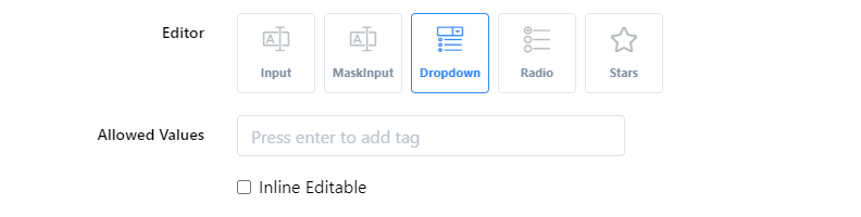 Dropdown button.