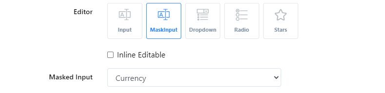 maskinput button.
