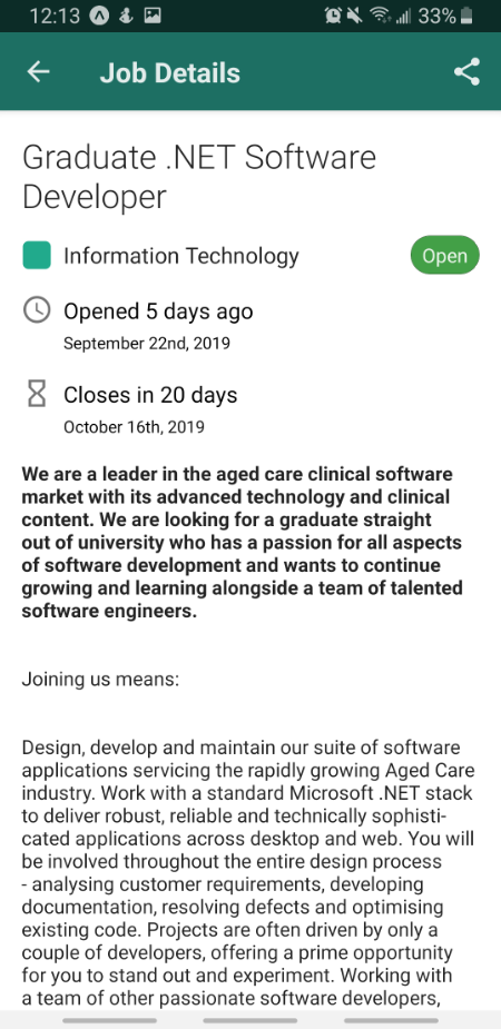 View Job details, qualifications, and contact information.