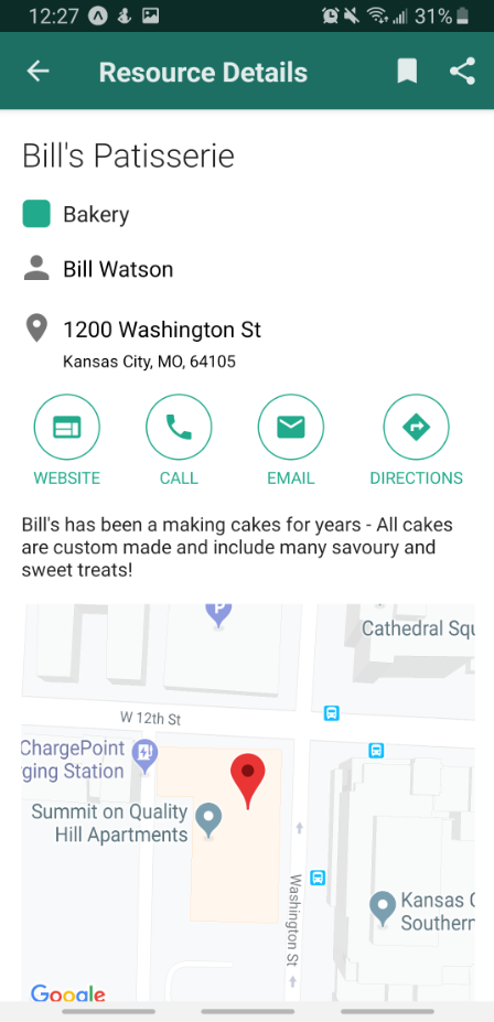 Resource Details page.