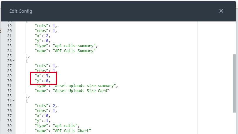 x and y options in code.