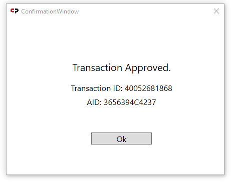 Transaction approved.