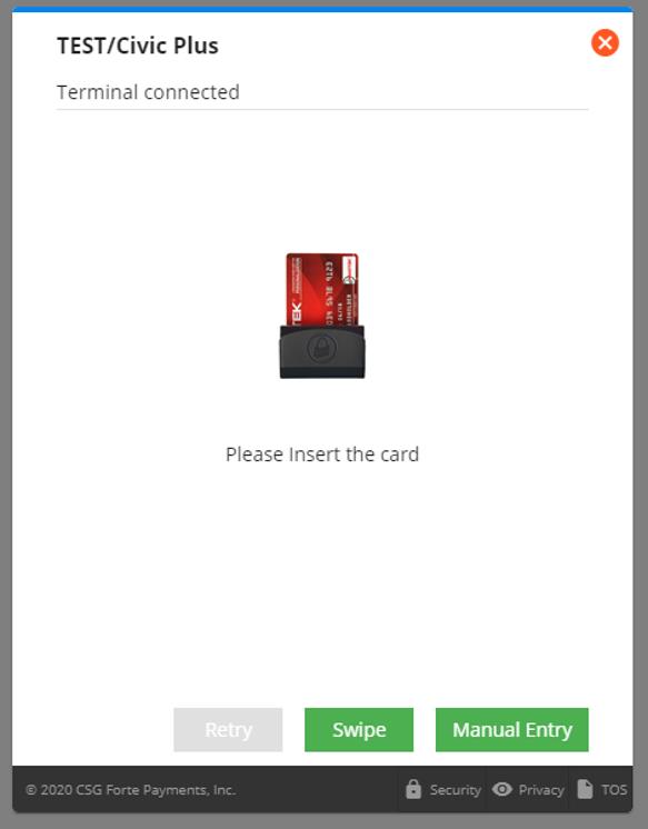 forte payment terminal swipe card.