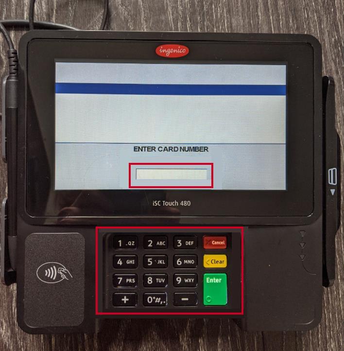 Enter Card Number.