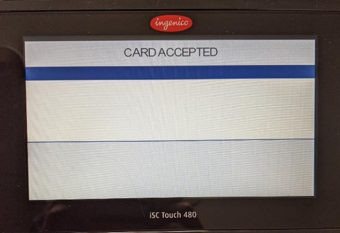 Card Accepted screen.