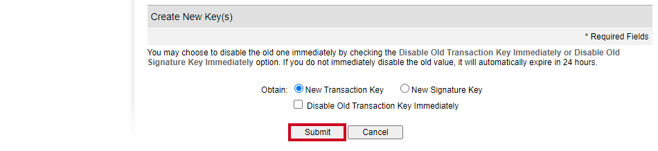 submit key.