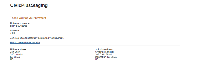 Receipt example.