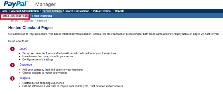 hosted checkout.