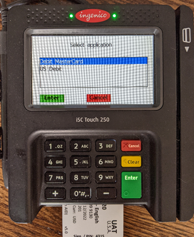 choose debit.