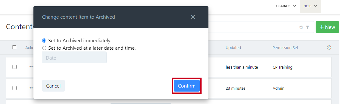 archive options.