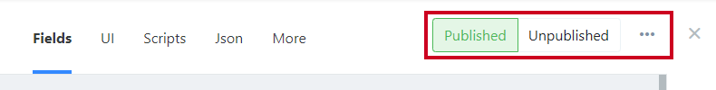 published or unpublished toggles.