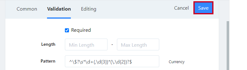 save pattern.