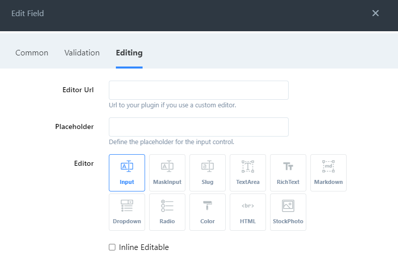 editing tab fields.