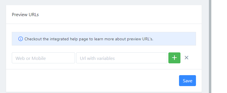 preview urls section.