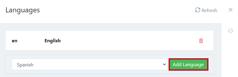 add language button.