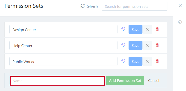 Permission Set name field.