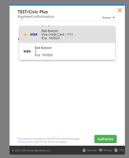 payment methods.