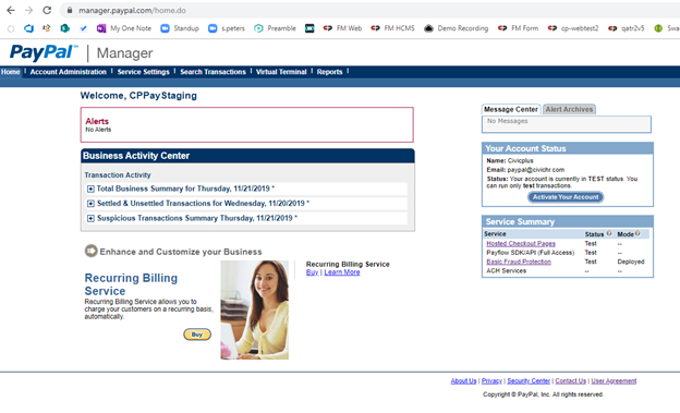 paypal login screen