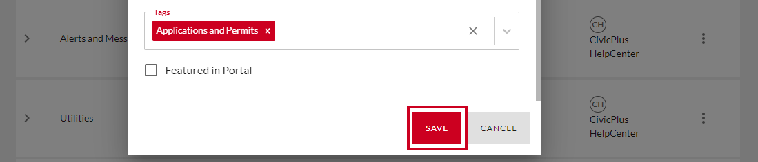 Save button.