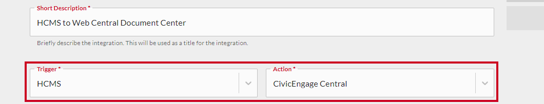 Integration Trigger and Action.