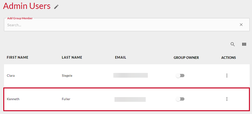 View user in list.