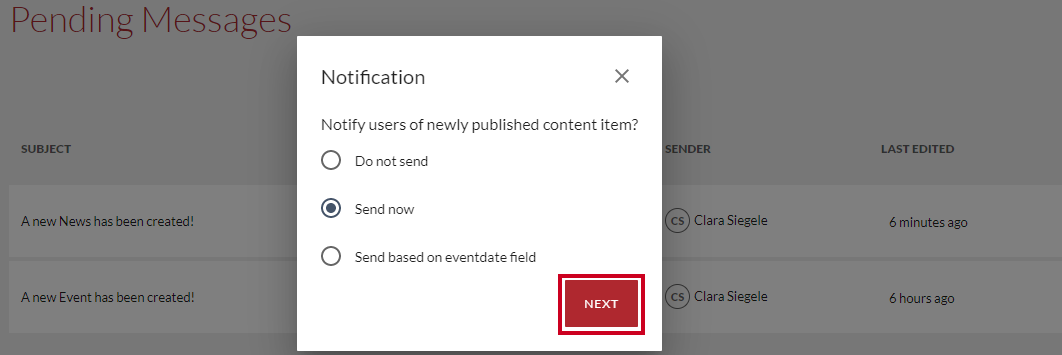 Next button.
