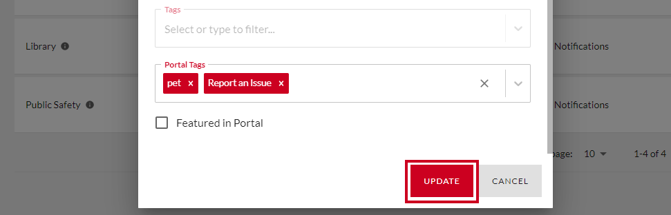 Update button.