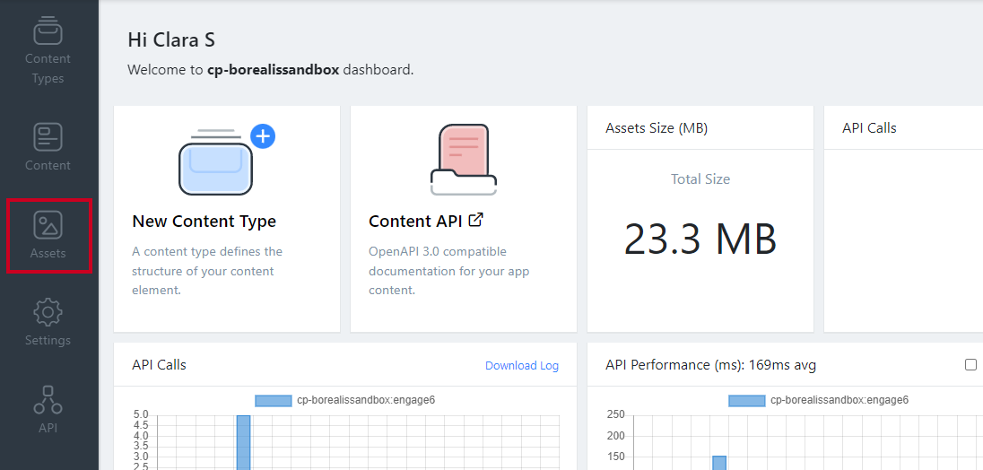 Assets tab in navigation menu.