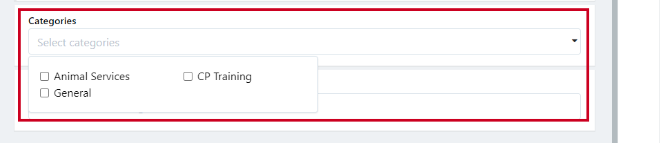 Content categories.